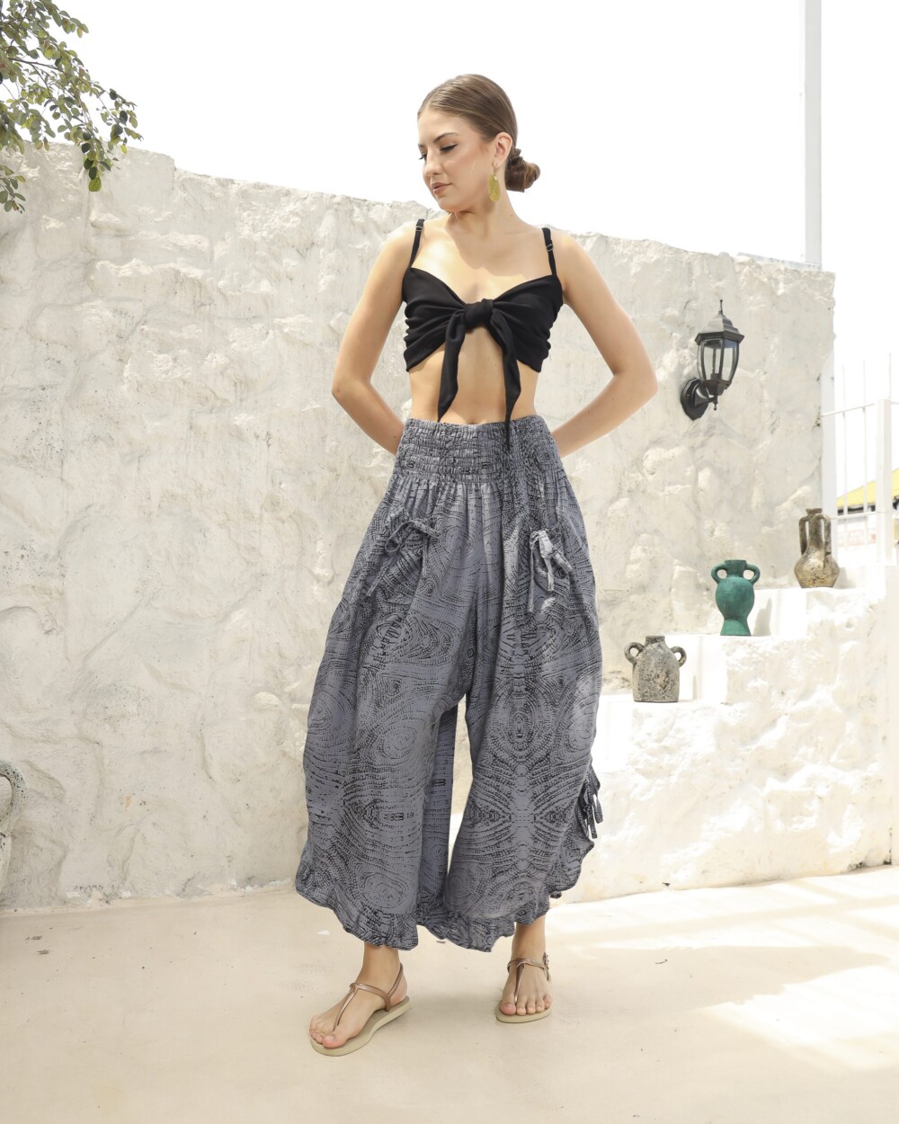 Boho Pants With Ruffle Hem