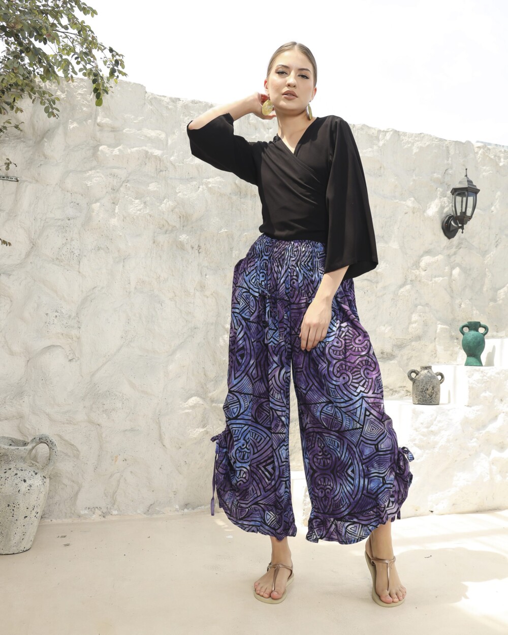 Boho Pants With Ruffle Hem - Image 2