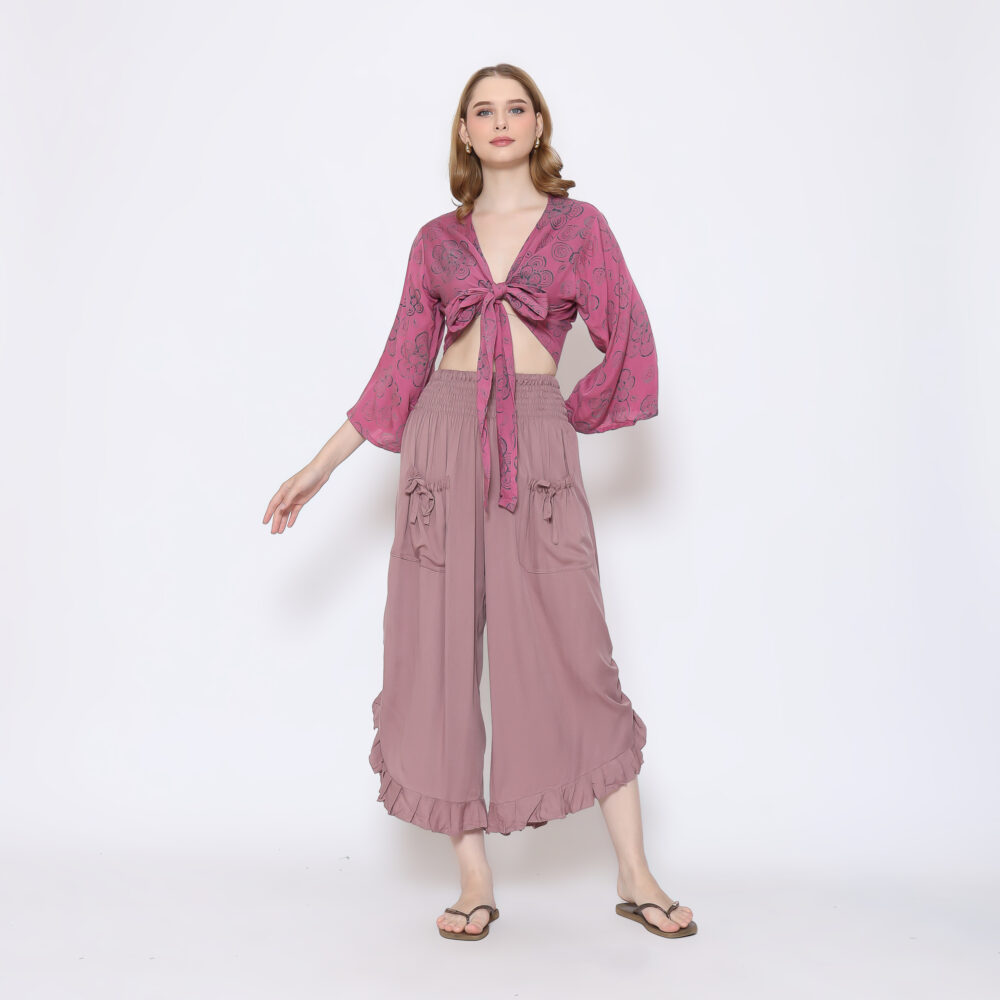 Boho Pants With Ruffle Hem - Image 9