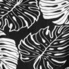 Black with White Palm Summer Pants With V Hem